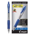 Pilot G2 Roller Ball Retractable Gel Pen, Blue Ink, Ultra Fine, Dozen (PIL31278)