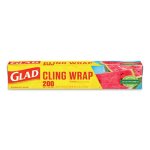 Glad ClingWrap Plastic Wrap, 200 Square Foot Roll, Clear (CLO00020)
