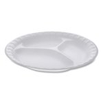 Pactiv Foam Dinnerware, 3-Compartment Plate, White, 500 Plates (PCT0TH10011)