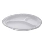 Pactiv Foam Dinnerware, 3-Compartment Plate, White, 540 Plates (PCT0TH10044000Y)