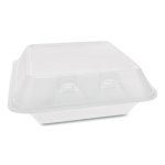 Pactiv SmartLock Foam Hinged Containers, White, 150 Containers (PCTYHLW08030000)