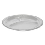 Pactiv Foam Dinnerware, 3-Compartment Plate, White, 500 Plates (PCT0TK100110000)