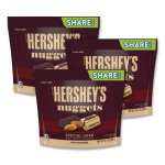 Hershey's Nuggets Share Pack, Special Dark with Almonds, 10.1 oz Bag, 3/Pack (GRR24600444)