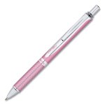 Pentel EnerGel Alloy RT Retractable Gel Pen, Pink Barrel, Black Ink (PENBL407PA)