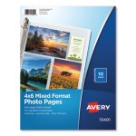 Avery Photo Pages for Six 4 x 6 Mixed Photos, 3-Hole Punched, 10/Pack (AVE13401)