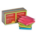 Universal Pop-Up Notes, 3 x 3, 4 Neon Colors, 12 100-Sheet Pads (UNV35617)