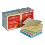 Universal Fan-Folded Pop-Up Notes, 3 x 3, Pastel Colors, 12 Pads (UNV35619)