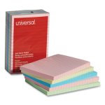 Universal Self-Stick Notes, 4 x 6, Lined, 4 Pastel Colors, 5 Pads (UNV35616)