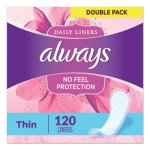 Always Dailies Thin Liners, Regular, 120 Individually Wraped Liners (PGC10796PK)