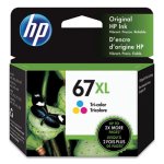 HP 67XL, (3YM58AN) High Yield Tri Color Original Ink Cartridge (HEW3YM58AN)