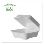 Eco-products Vanguard Compostable 6 x 6 x 3 Clamshells, 500/Carton (ECOEPHC6NFA)