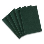 Coastwide Professional Medium Duty Scouring Pads, Green, 10/Pack (CWZ24418463)