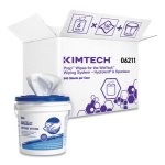Kimtech WETTASK Wipes, Bleach/Sanitizer, 840/Rl, 6 Rl - 1 Bucket/CT (KCC0621102)