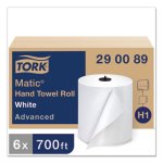 Tork Advanced Matic Hand Towel Roll, 1-Ply, White, 6 Rolls (TRK290089)