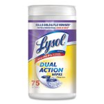 Lysol Dual Action Disinfecting Wipes, 75/Canister, Citrus, 6 Cans (RAC81700CT)