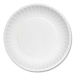 AJM Round White 6" Paper Plates, Uncoated, 1,000 Plates (AJMPP6GREWH)