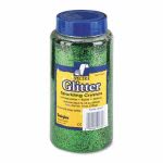 Pacon Glitter, .04 Hexagon Crystals, Green, 16 oz Shaker-Top Jar (PAC91760)