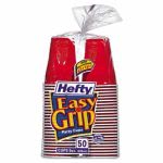 Hefty Easy Grip Disposable Plastic Party Cups, 9 oz, Red, 50/Pack (RFPC20950)