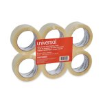 Universal® Heavy-Duty Box Sealing Tape, 2" x 55 yards, 3" Core, 6/Box (UNV93000)