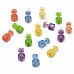 Magnetic Push Pins for Magnetic Boards, Assorted Colors, 20 per Pack (QRTMPPC)