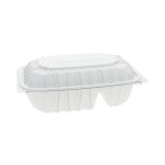 Vented Microwavable Hinged-Lid Takeout Container, 8.5 x 8.5 x 3.1, White, 146-carton