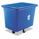 Rubbermaid 461673 Recycling Cube Truck, 500-lb. Capacity, Blue (RCP461673BE)