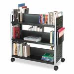 Safco Scoot Book Cart, 6-Shelf, 40w x 17-1/2d x 41-1/2h, Black (SAF5335BL)