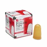 Swingline Rubber Finger Tips, Size 12, Medium/Large, Amber, 12/Pack (SWI54032)