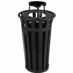 Witt 24 gal. Black Trash receptacle with ash top - Oakley Collection, 1/Carton (WITT-M2401-AT-BK)
