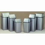 Witt Stainless Steel Trash Can 13 Gallon Kitchen Pushtop, 1/Carton (WITT-13HTSS)
