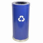 Witt 24 Gallon Metal Recycling Container, Blue, 1/Carton (WITT-15RTBL-1H)