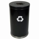 Witt 33 Gallon Metal Recycling Container, Black, 1/Carton (WITT-18RTBK-1H)