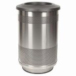 55 Gallon Trash Can, Stainless Steel with Flat Top Lid, 1/Carton (WITT-SC55-01-SS-FT)