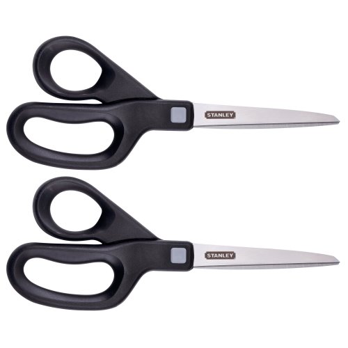 Stanley 8 inch All-Purpose Scissor, 2 Pack, Black (SCI8ST-2PK)