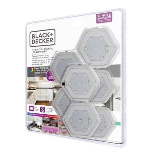 Black+decker 7-Pack LED Puck Light Kit, Warm White (LEDUC-PUCK-7WK)