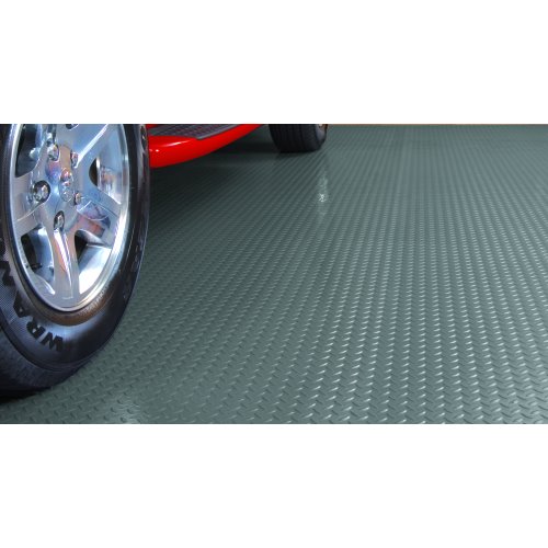 G-Floor 10' x 24' Diamond Tread Vinyl Garage Flooring Cover - Slate Grey 