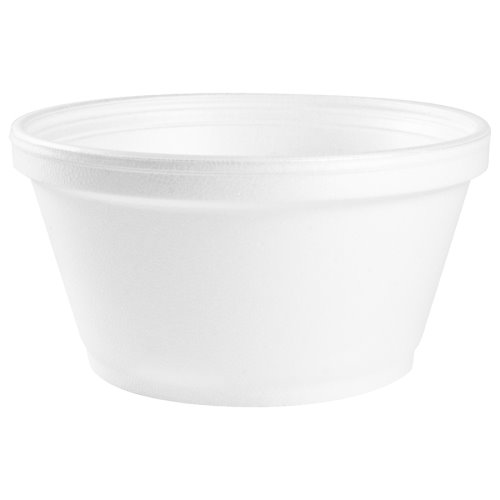 Dart 8SJ20 8 oz. Customizable Extra Squat White Foam Food Bowl