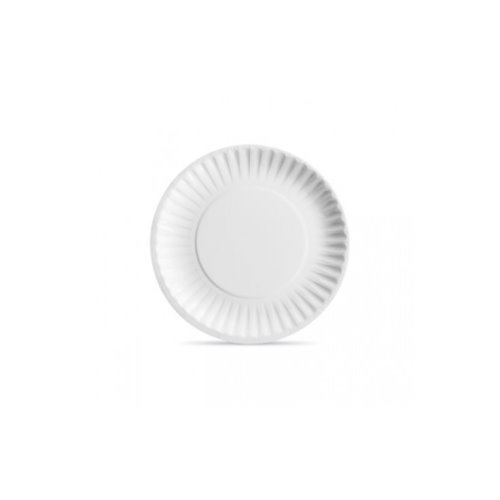 6 White Uncoated Paper Plate - 1000/Case