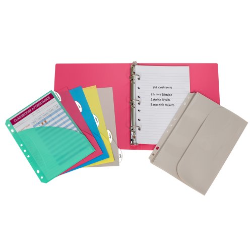  C-Line Mini Binder Starter Kit, Includes Binder, Index  Dividers, Filler Paper and Binder Pockets, Colors May Vary, 1 Each (30100)  : Office Products