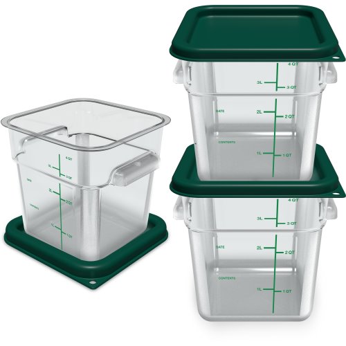 CFS Brands Square Container 4 qt PE White, 1/Case (11961-302)