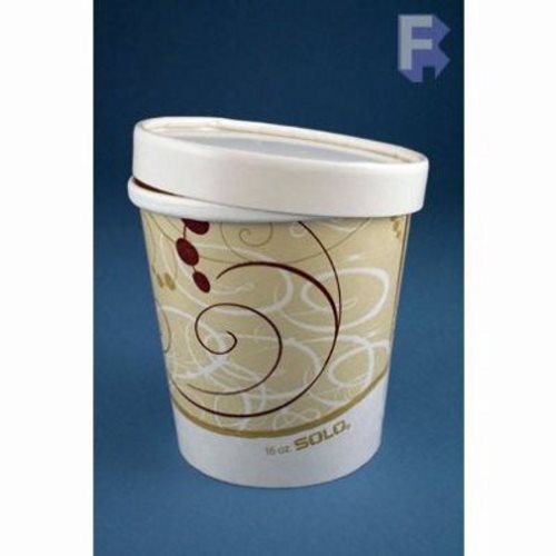 Solo KHB16A 16 oz Flexstyle Paper Food Containers with Vented Lids