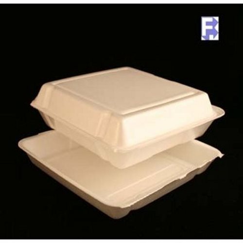 9.25 x 9.25 x 3 Foam Hinged Food Carryout Container - 1 Compartment