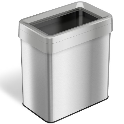 HLS Commercial 13 Gallon Elliptical Open Top Stainless Steel Trash Can