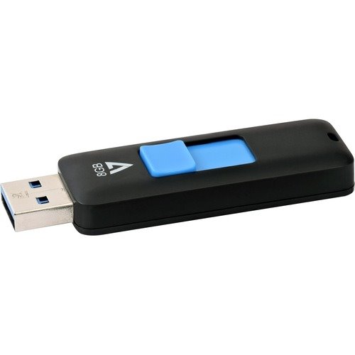 V7 8Gb Flash Drive Usb 3.0 Black Retractable Connector Rtl 2U5852