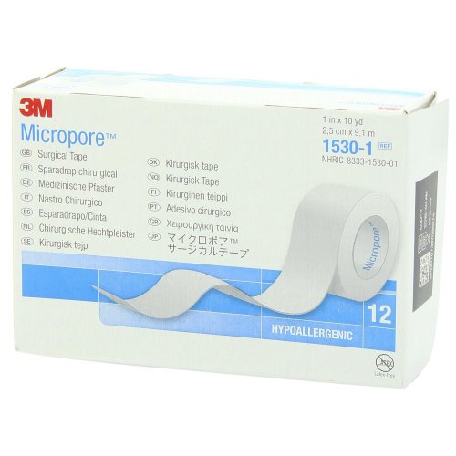Micropore (Paper) Tape - 1 Inch x 1.5 Yards, 3M