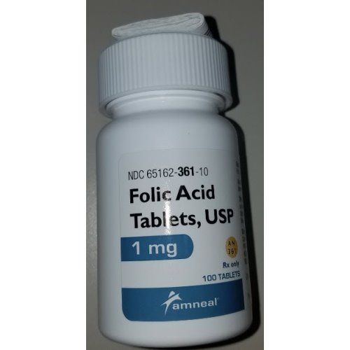 Amneal Amneal Folic Acid, 100 tablets per bottle 712059_BT