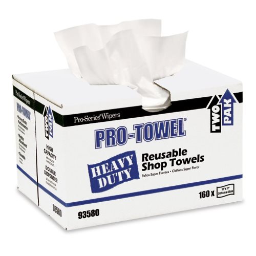 Blue 100 Count Pro-Clean Basics A21831 Premium Heavy Duty Reusable Cleaning Shop Towels Commercial Grade 100% Cotton