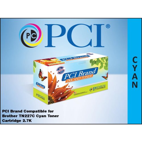 PCI® Compatibles Brother TN227C Cyan Toner Cartridge 2.7K Yield TN227C-PCI