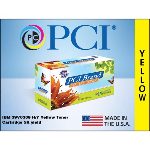 PCI Brand IBM 39V0309 1534 Yellow Toner Cartridge 5K Yield (39V0309-PCI)