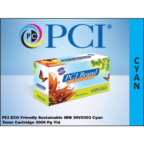 PCI® Brand IBM 39V0303 1534 Cyan Toner Cartridge 3K Yield (39V0303-PCI)